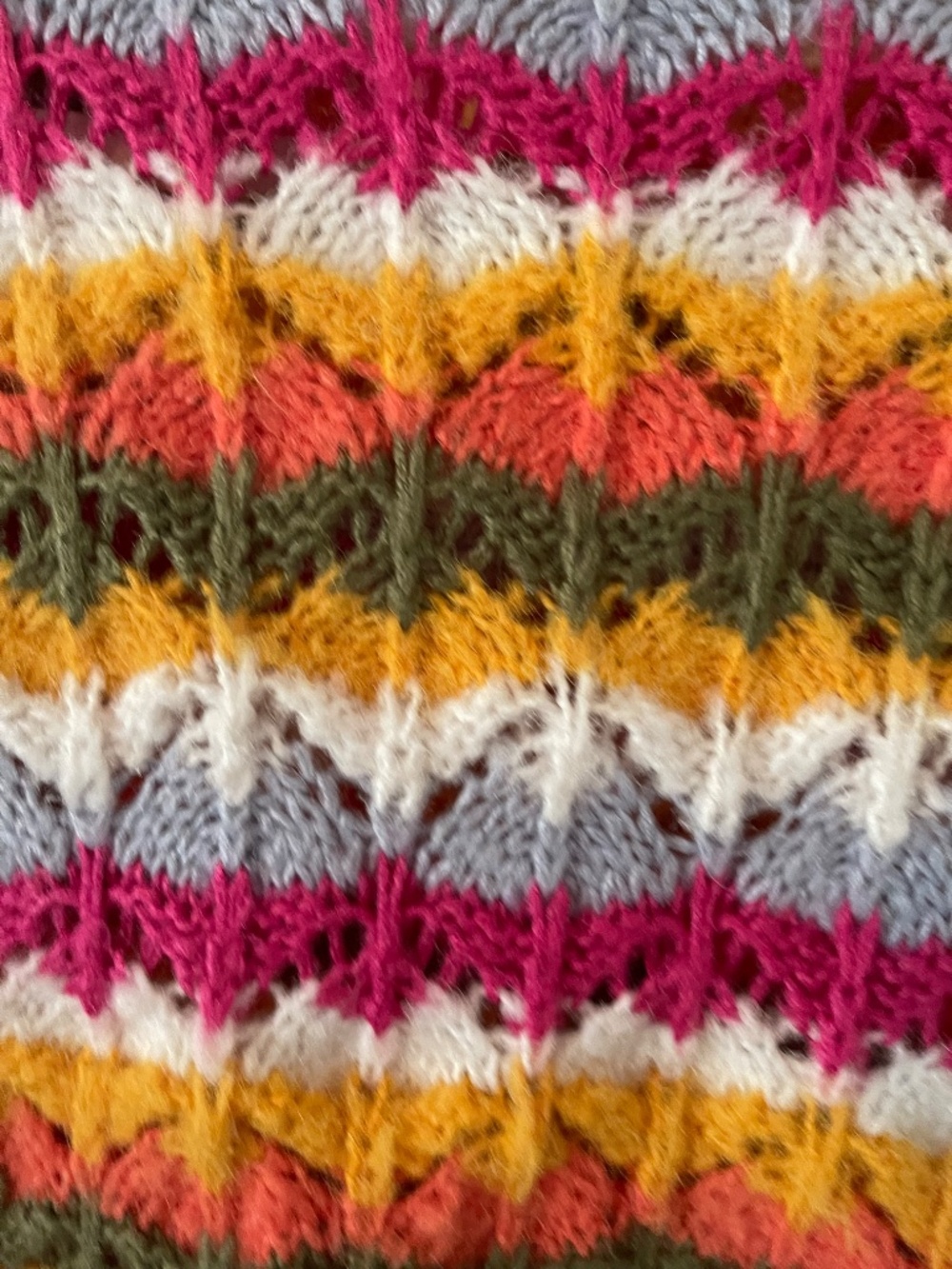 THML Women’s Colorful Cropped Crochet Sweater M Boho Hippie Autumn Cottagecore - Picture 5 of 11